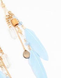 Gold Bug Shard Feather Chain Drop Earrings - link has visual effect only