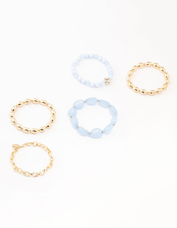 Coastal Beaded & Stone Bracelets 5-Pack