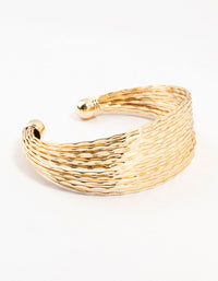 Gold Plated Multi Strand Wrist Cuff - link has visual effect only