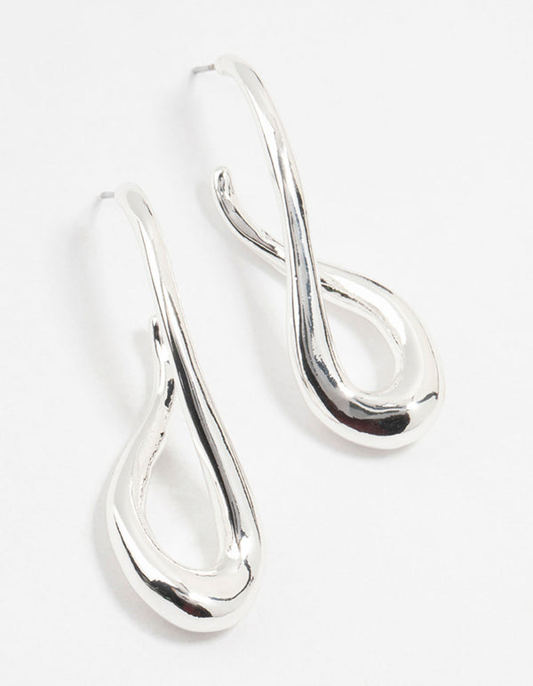 Silver Infinity Hoop Earrings