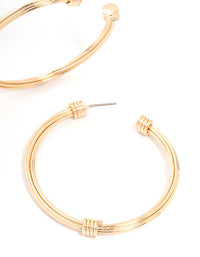 Gold Knotted Rope Hoop Earrings - link has visual effect only