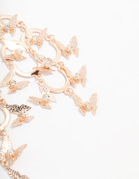 Rose Gold Butterfly Mobile Drop Earrings - link has visual effect only