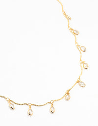 Gold Plated Brass Vine Crystal Charm Necklace - link has visual effect only