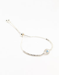 Silver Plated Brass  Crystal Large Evil Eye Bracelet - link has visual effect only