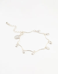 Silver Plated Brass  Vine Crystal Charm Bracelet - link has visual effect only