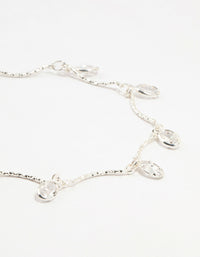 Silver Plated Brass  Vine Crystal Charm Bracelet - link has visual effect only