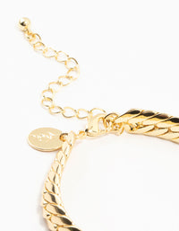 Gold Plated Brass Herringbone T & O Bracelet - link has visual effect only