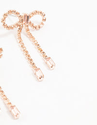 Rose Gold Diamante Bow Drop Earrings - link has visual effect only