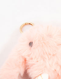 Pink Small Bunny Fabric Key Chain - link has visual effect only