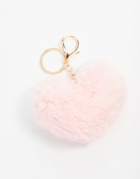 Pink Fabric Heart Keychain - link has visual effect only