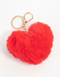 Red Fabric Heart Keychain - link has visual effect only