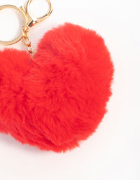 Red Fabric Heart Keychain - link has visual effect only