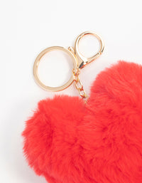 Red Fabric Heart Keychain - link has visual effect only