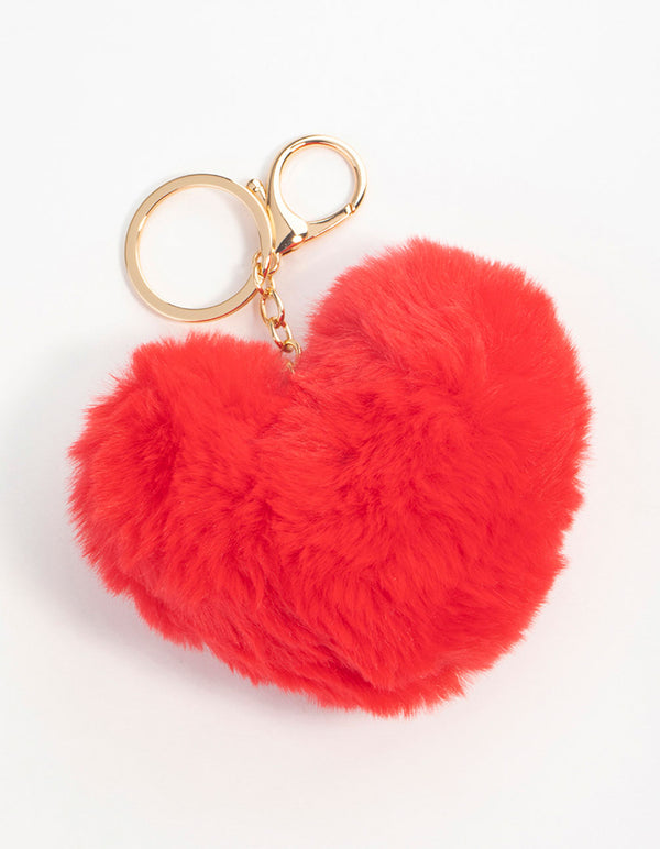 Red Fabric Heart Keychain