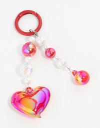 Pink  Large Heart Keychain - link has visual effect only