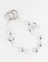 Bow & Pearl & Heart Keychain - link has visual effect only