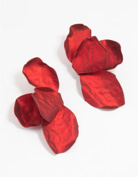 Red Coated Flower Petal  Drop Earrings - link has visual effect only