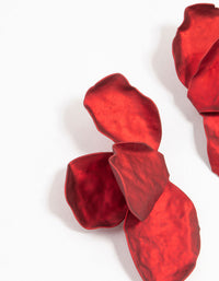 Red Coated Flower Petal  Drop Earrings - link has visual effect only