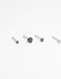 Surgical Steel Graduating Nose Studs 6-Pack - link has visual effect only