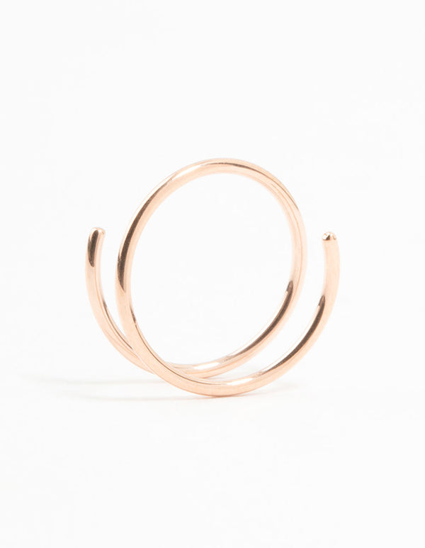 Rose Gold Plated Surgical Steel Double Twisted Nose Ring