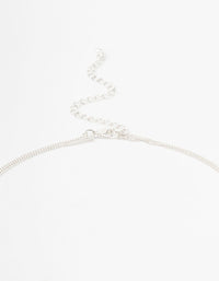 Silver 2 Row Long Bar Necklace - link has visual effect only