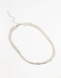 Silver Multirow Snake Chain Necklace - link has visual effect only