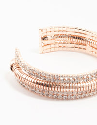 Rose Gold Clear Diamante Open Wrist Cuff - link has visual effect only