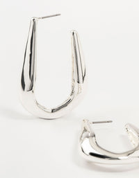 Large Silver Smooth Hoop Earrings - link has visual effect only