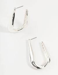 Large Silver Smooth Hoop Earrings - link has visual effect only