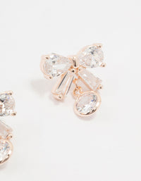 Rose Gold Plated Cubic Zirconia & Round Drop Earrings - link has visual effect only