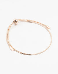 Rose Gold Plated Dainty Box Chain Bracelet - link has visual effect only