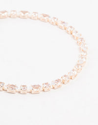 Rose Gold Plated Alternating Marquise & Round Cubic Zirconia Bracelet - link has visual effect only