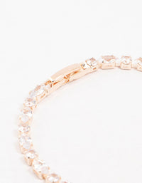 Rose Gold Plated Alternating Marquise & Round Cubic Zirconia Bracelet - link has visual effect only