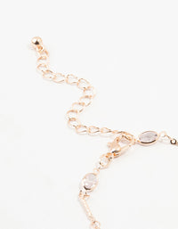 Rose Gold Plated Oval Cubic Zirconia Station Bracelet - link has visual effect only