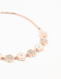 Rose Gold Plated Multiple Flowers Bracelet - link has visual effect only