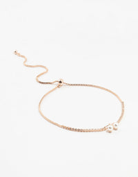 Rose Gold Plated Pave Pearl Cherry Bracelet - link has visual effect only