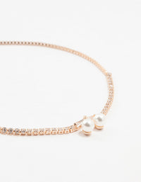 Rose Gold Plated Pave Pearl Cherry Bracelet - link has visual effect only