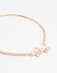 Rose Gold Plated Pave Cubic Zirconia Butterfly Bracelet - link has visual effect only