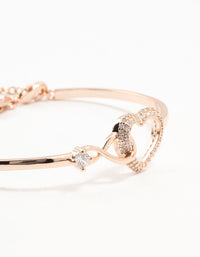 Rose Gold Plated Infinity Heart Wrist Cuff - link has visual effect only