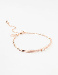 Rose Gold Plated Pave Baguette Cut Wrist Cuff - link has visual effect only