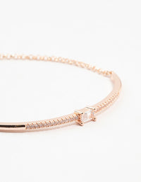 Rose Gold Plated Pave Baguette Cut Wrist Cuff - link has visual effect only