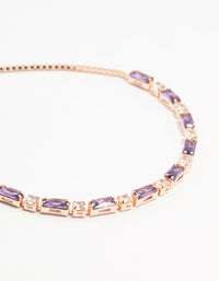 Rose Gold Purple Cubic Zirconia Toggle Bracelet - link has visual effect only