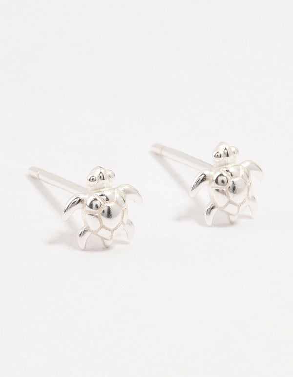 Sterling Silver Turtle Stud Earrings