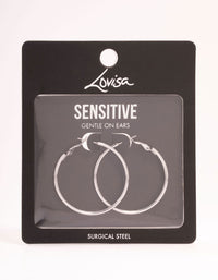 Surgical Steel Thin Hoop Earrings - link has visual effect only