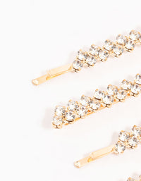 Gold Zig Zag Diamante Hair Clips 4-Pack - link has visual effect only