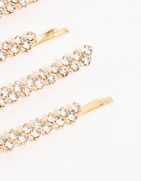 Gold Zig Zag Diamante Hair Clips 4-Pack - link has visual effect only