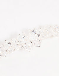 Silver Cubic Zirconia Butterfly Cluster Hair Clip - link has visual effect only