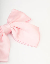 Pink Fabric Relaxed Medium Bow Clip - link has visual effect only