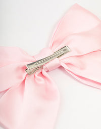 Pink Fabric Relaxed Medium Bow Clip - link has visual effect only