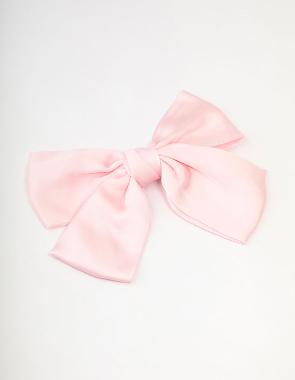 Pink Fabric Relaxed Medium Bow Clip